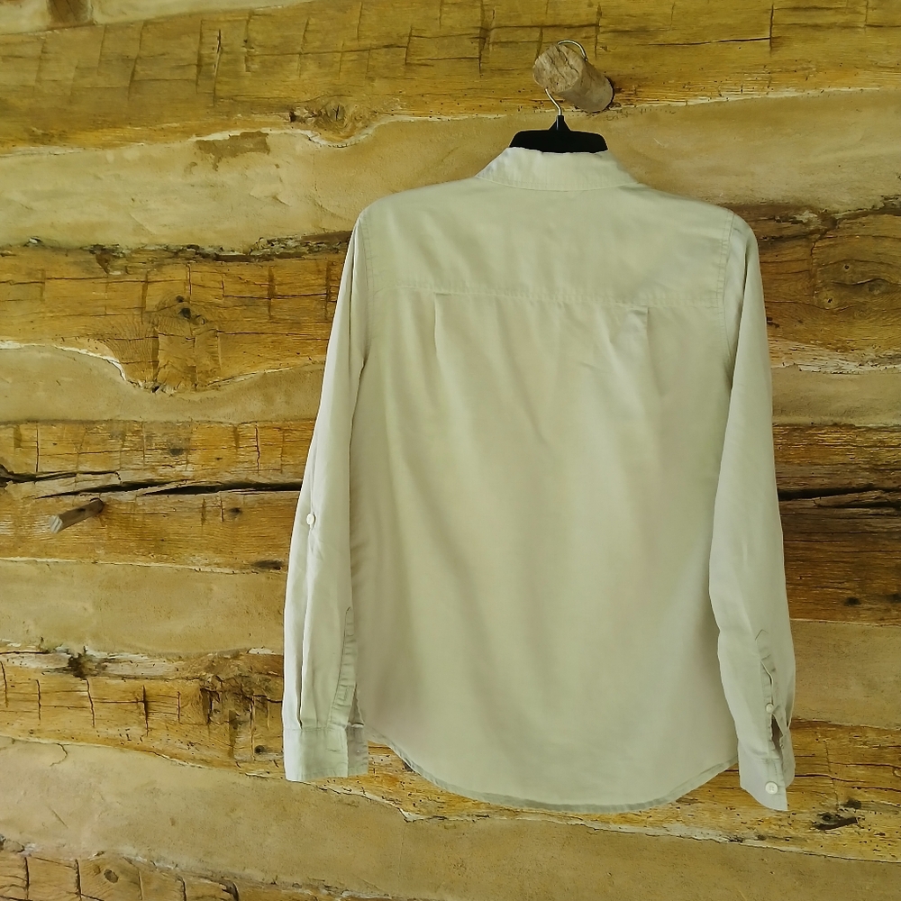 Saint Troez West Buff Linen Cotton Button Down Shirt Size Medium - Picture 4 of 7
